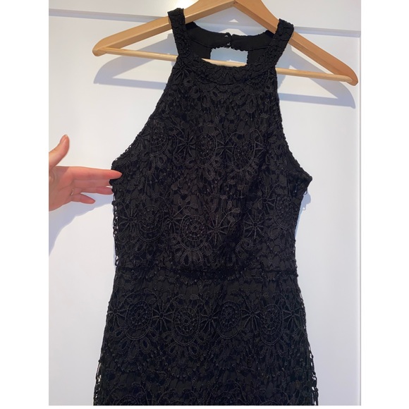 NWOT Black Lace Highneck Minidress from Hollister - Picture 3 of 8